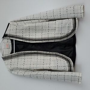 Moon white & black tweed blazer